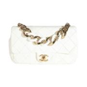 Pre-owned Leather crossbody-bags Chanel Vintage , White , Dames