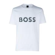 Casual Katoenen T-Shirt Hugo Boss , White , Heren