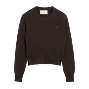 Bruine Cashmere Trui Ami Paris , Brown , Dames