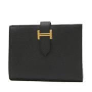 Pre-owned Leather wallets Hermès Vintage , Black , Dames