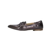 Gescheurde leren loafers met strik Via Vai , Black , Dames