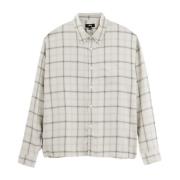 Shadow Plaid Rayon Overhemd Stüssy , Beige , Heren