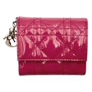 Pre-owned Leather wallets Dior Vintage , Pink , Dames