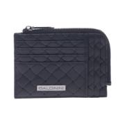 Document holder in black with a woven print Baldinini , Black , Heren