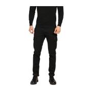 Extra Slim Fit Cargo Broek in Gabardine Mason's , Black , Heren