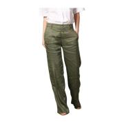 Rechte Dames Linnen Blend Chino Broek Mason's , Green , Dames