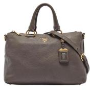 Pre-owned Leather prada-bags Prada Vintage , Gray , Dames