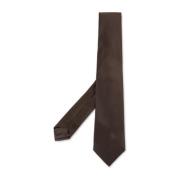 Bruine Zijden Stropdas Elegante Stijl Kiton , Brown , Heren