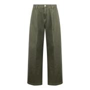 Wide Leg Jeans Fw24 Oversized Fit Nine In The Morning , Green , Dames