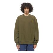 Groene Katoenen Crewneck Sweatshirt American Script Carhartt Wip , Gre...