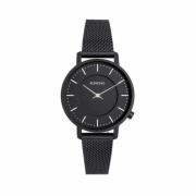 Zwarte Roestvrijstalen Dameskwarts Horloge Komono , Black , Dames