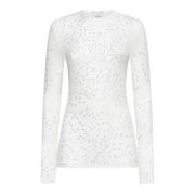 Stijlvolle Sweaters met Applicaties Alysi , White , Dames