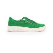 Groene Velours Sneakers Gabor , Green , Dames