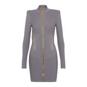 Korte Gebreide Jurk Balmain , Gray , Dames