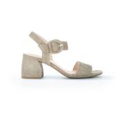 Beige Leren Sandalen Gabor , Beige , Dames