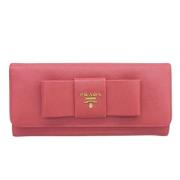 Pre-owned Leather wallets Prada Vintage , Pink , Dames