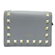 Pre-owned Leather wallets Valentino Vintage , Gray , Dames