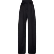 Zwarte wollen dubbelrijige broek Brunello Cucinelli , Black , Dames