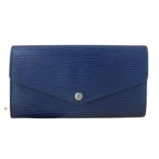 Pre-owned Leather wallets Louis Vuitton Vintage , Blue , Dames