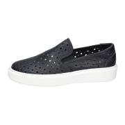 Leren Slip-On Sneakers voor Mannen Stokton , Black , Heren