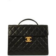 Pre-owned Leather chanel-bags Chanel Vintage , Black , Dames