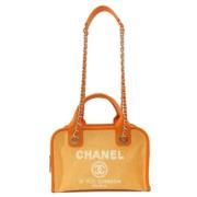 Pre-owned Canvas handbags Chanel Vintage , Orange , Dames