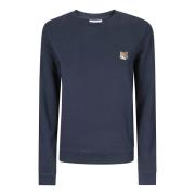 Logo Crew-Neck Sweatshirt Maison Kitsuné , Blue , Dames