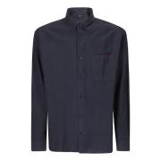 Blauw Overhemd met Geborduurd Logo A.p.c. , Blue , Heren