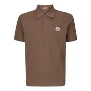 Ss Polo Shirt Moncler , Brown , Heren