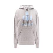 Flocked Logo Katoenen Sweatshirt Hoodie Isabel Marant Étoile , Gray , ...