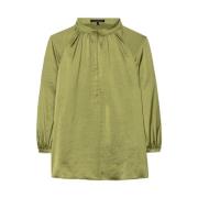 Zijden blouse met opstaande kraag Luisa Cerano , Green , Dames