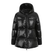 Zwarte Hooded Down Jacket Aw23 Duvetica , Black , Dames