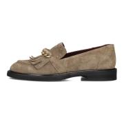 Taupe Suede Loafers Paris Leya Fred De La Bretoniere , Beige , Dames