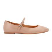 Leren Ballerina met Monogram Detail Tod's , Beige , Dames