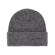 Wollen Beanie in Grijs Alpaca Merino Ganni , Gray , Dames