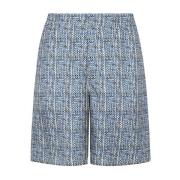 Zijden Blauwe Shorts Ss22 Fendi , Blue , Heren