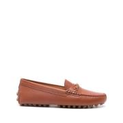 Bruin Leren Platte Schoenen Tod's , Brown , Dames