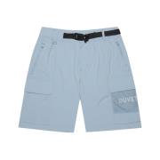 Donkergrijze Stretch Cordura Logo Shorts Duvetica , Gray , Heren