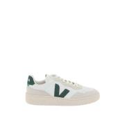 Traced Leather Sneakers met Iconic V Veja , White , Heren