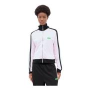 Jersey Track Jacket met Logo Patch Ganni , Pink , Dames