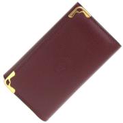 Pre-owned Leather wallets Cartier Vintage , Red , Dames