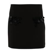 Zwarte Paillette A-Lijn Rok Msgm , Black , Dames