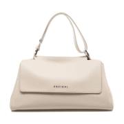 Witte Leren Crossbody Tas Orciani , Beige , Dames