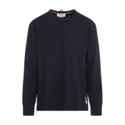 Blauw Gestreept T-shirt met Lange Mouwen Thom Browne , Blue , Heren