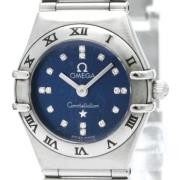 Pre-owned Stainless Steel watches Omega Vintage , Blue , Heren