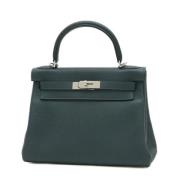 Pre-owned Leather handbags Hermès Vintage , Green , Dames