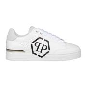 Hexagon Leren Sneakers Philipp Plein , White , Heren