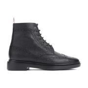 Zwarte Enkel Wingtip Laarzen Thom Browne , Black , Dames