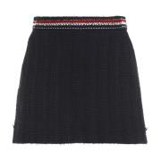 Navy Blauw Gestreepte Mini Rok Thom Browne , Black , Dames