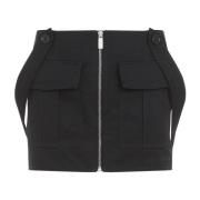 Chique Zwarte Rok Aw24 Off White , Black , Dames